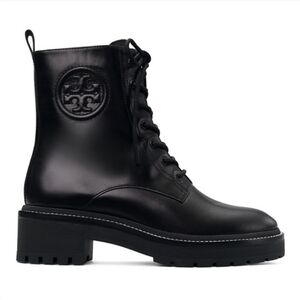 Tory Burch Miller 50mm Leather Lug-Sole Combat Booties
